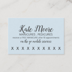 Nail Salon Manicurist Customer Loyalty Punch Card