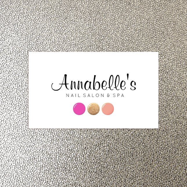 Nail Salon Manicurist Glitter Nail Polish Drop  Business Card (Creator Uploaded)