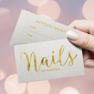 Nail Salon Manicurist Gold Script Appointment