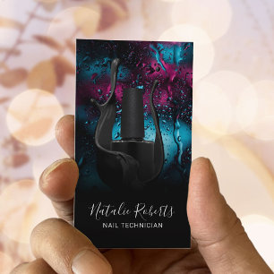 Nail Salon Manicurist Modern Black Polish Bottle Business Card