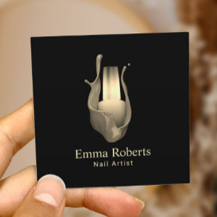 Nail Salon Manicurist Modern Gold Polish Bottle Square Business Card