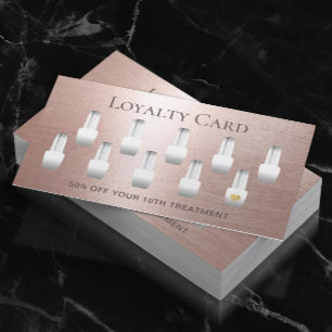 Nail Salon Manicurist Rose Gold Loyalty Card