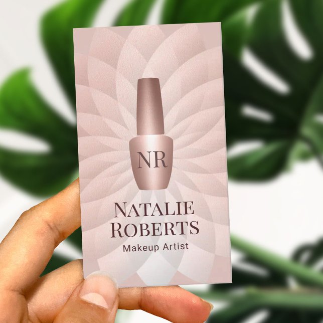 Nail Salon Manicurist Rose Gold Polish Bottle Business Card (Creator Uploaded)