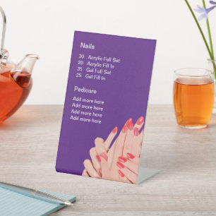 Nail Salon Menu Template Pedestal Sign