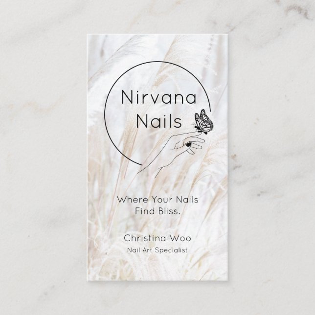 Nail Salon Modern Art Minimalist  Business Card (Front)