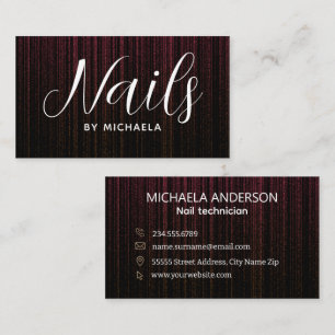 Nail Salon Modern Black Pink  Business Card