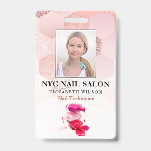 Nail Salon Modern Employee Photo ID Badge