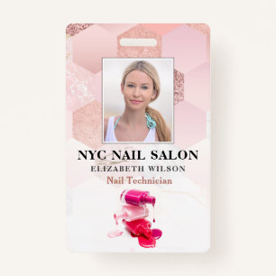 Nail Salon    Modern Employee Photo ID ID Badge