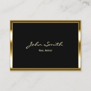 Nail Salon Modern Gold Framed Elegant Makeup Business Card