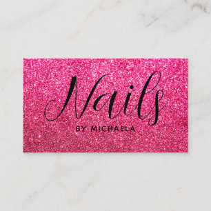 Nail Salon Modern Hot Pink  Business Card        