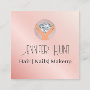 Nail Salon Modern Minimalist Square Business Card