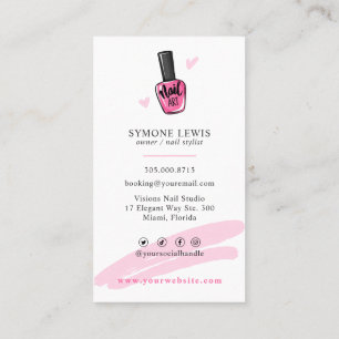 Nail Salon Nail Stylist Nail Tech Manicured Hand B Business Card