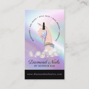 Nail Salon Nail Tech Diamond Nails Art Manicurist  Business Card