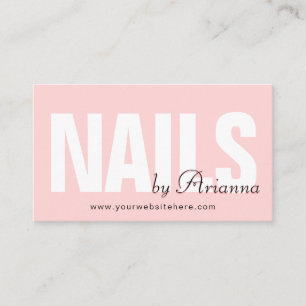  Nail Salon   Nail Tech   Nail Stylist Blush Pink Business Card