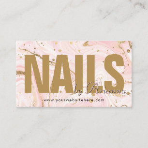  Nail Salon   Nail Tech   Nail Stylist Marble Pink Business Card
