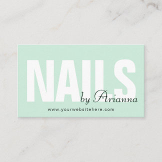 Nail Salon | Nail Tech | Nail Stylist Mint Green Business Card