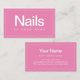 Nail Salon Nail Technician Plain Minimal  Business Business Card