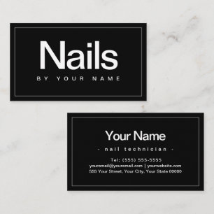 Nail Salon Nail Technician Plain Minimal Business Card
