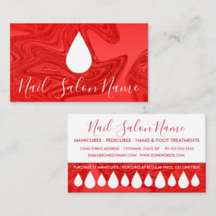 nail salon paint swirl loyalty punch card