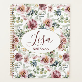 Nail salon personalised floral planner