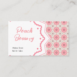 Nail Salon Pink Black Pattern Editable Business Card