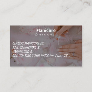 Nail Salon Pink Glitter Drips Typography Manicure Business Card