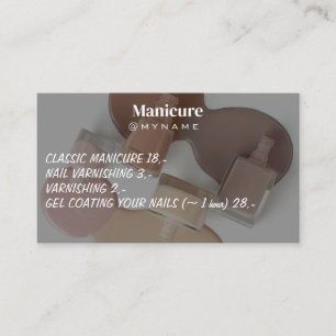 Nail Salon Pink Glitter Drips Typography Manicure Business Card