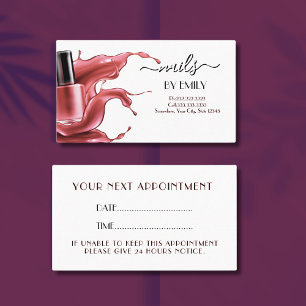 Nail Salon Polish Bottle Splash Pastel Appointment Card