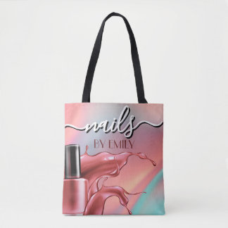 Nail Salon Polish Bottle Splash Pastel  Tote Bag