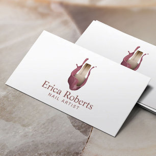 Nail Salon Polish Gold Bottle Modern Manicurist Business Card