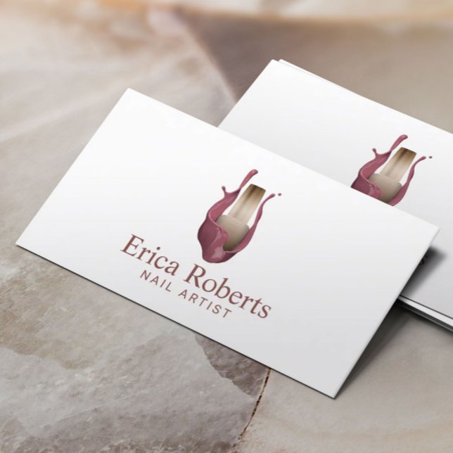 Nail Salon Polish Gold Bottle Modern Manicurist Business Card (Creator Uploaded)