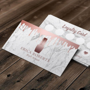 Nail Salon Polish Makeup Artist Marble Loyalty Card