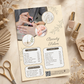 Nail Salon Price List  | Manicure Pedicure  Flyer