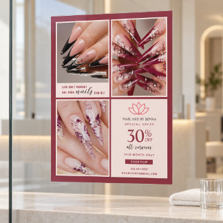 Nail Salon Promotion Blush Burgundy Editorial