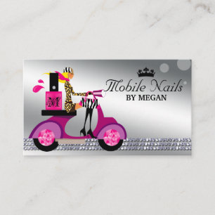 Nail Salon Scooter Girl Fashion Business Card Blon