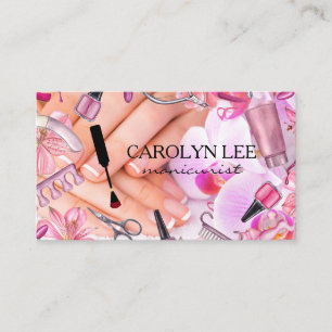 Nail Salon Tools Equipment   Manicured Hands Business Card