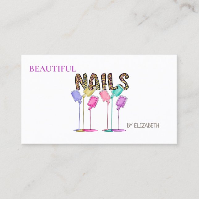 Nail Salon Woman NailPolish Business Card (Front)