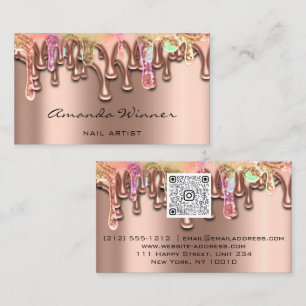Nail Studio Drips Rose QR Logo Wax Body Epilation  Business Card