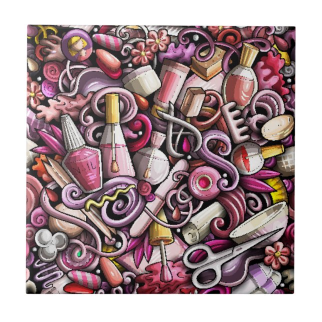 Nail Studio Pattern Ceramic Tile (Front)
