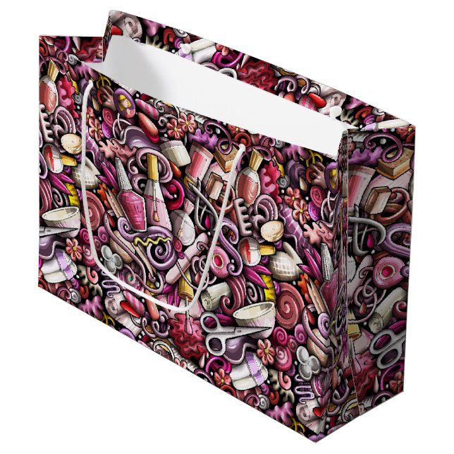 Nail Studio Pattern Large Gift Bag (Front Angled)