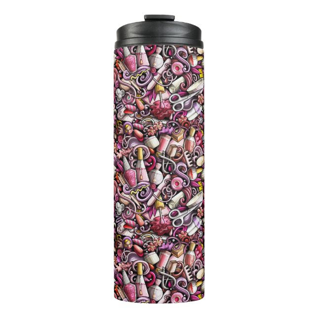 Nail Studio Pattern Thermal Tumbler (Front)