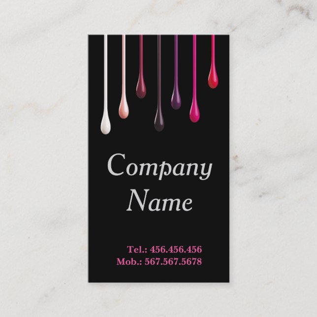 Nail Stylist / Manicure Specialist Professional Business Card (Front)