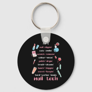 Nail Tech Beautician Fingernails Nail Tech Gift Key Ring