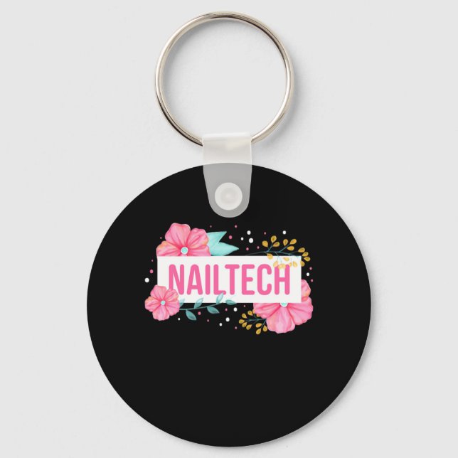 Nail Tech Flower Key Ring (Front)