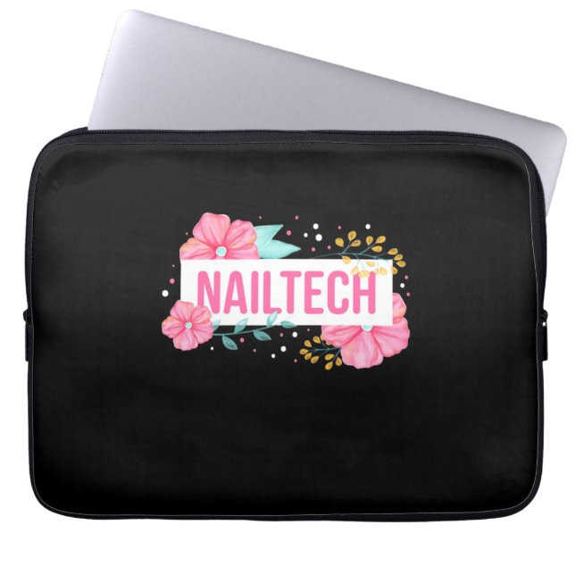 Nail Tech Flower Laptop Sleeve (Front)