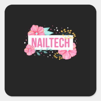 Nail Tech Flower Square Sticker
