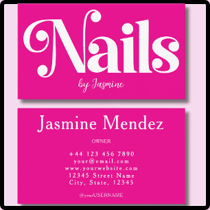 Nail Tech Hot Pink Professional Manicurie Salon Business Card