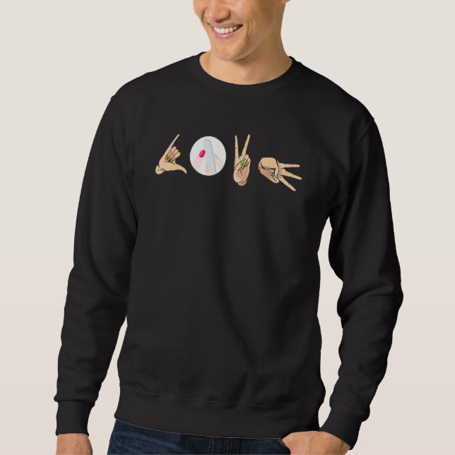 Nail Tech Love Hand Sign Technician Manicurist Pol Sweatshirt (Front)