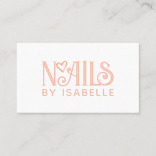 Nail Tech Nail Art Pink Logo  Business Card