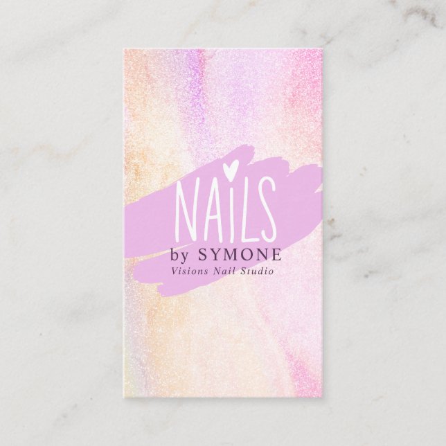 Nail Tech Nail Artist Beauty Salon Painted Brush Business Card (Front)